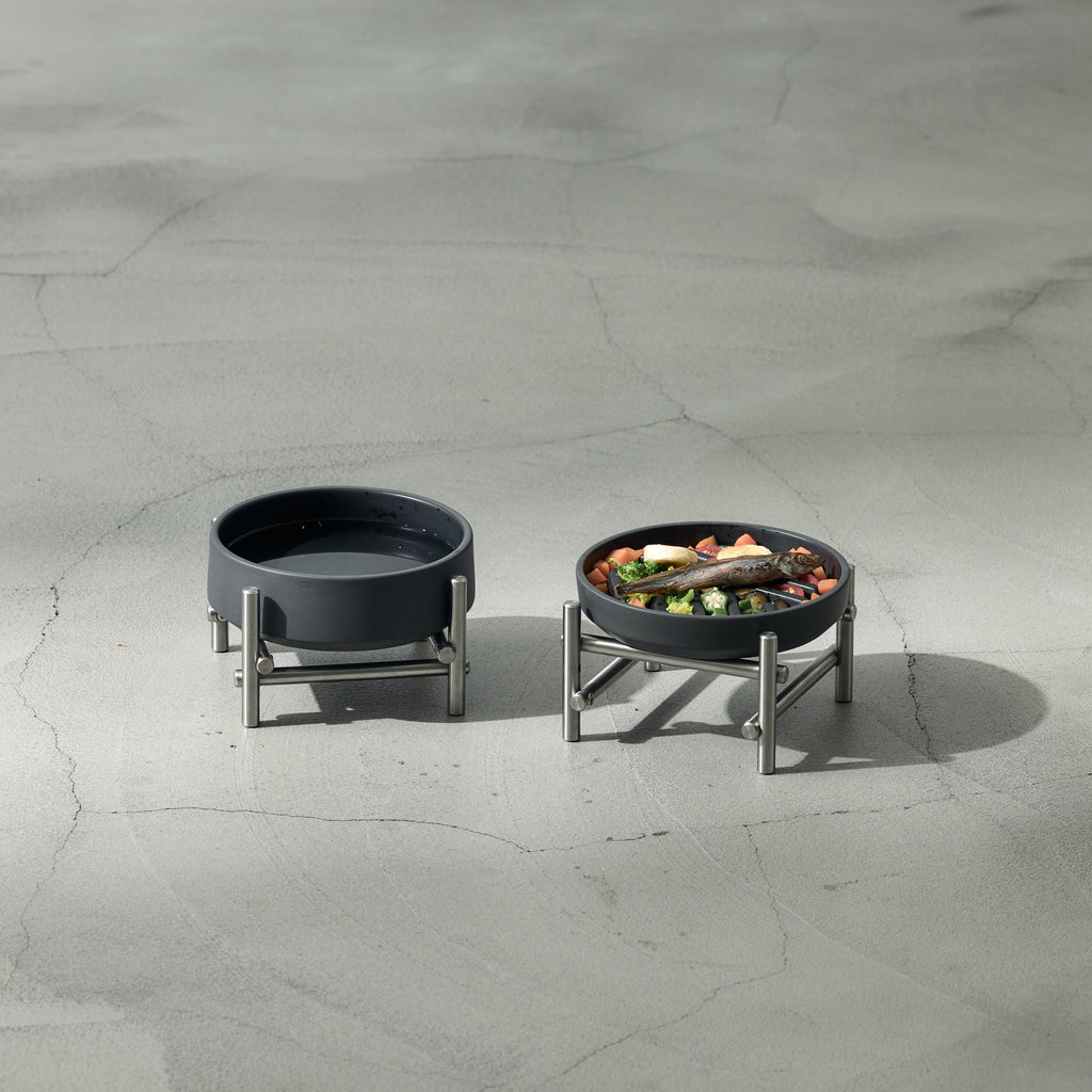 黑陶瓷寵物慢食碗